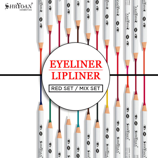 Shryoan Long Lasting ILip Formula Lipliner Eyeliner Pencil Set Of 12 Pc