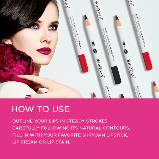 Shryoan Long Lasting ILip Formula Lipliner Eyeliner Pencil Set Of 12 Pc