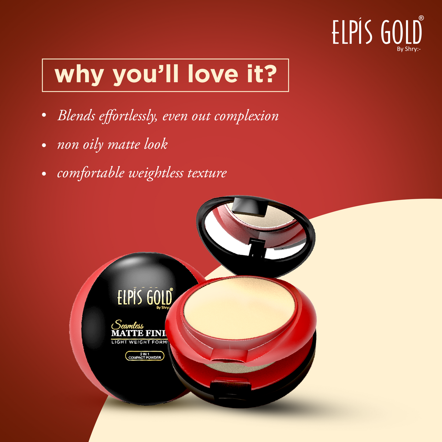 Elpis Gold 2 In 1 Long Lasting Compact
