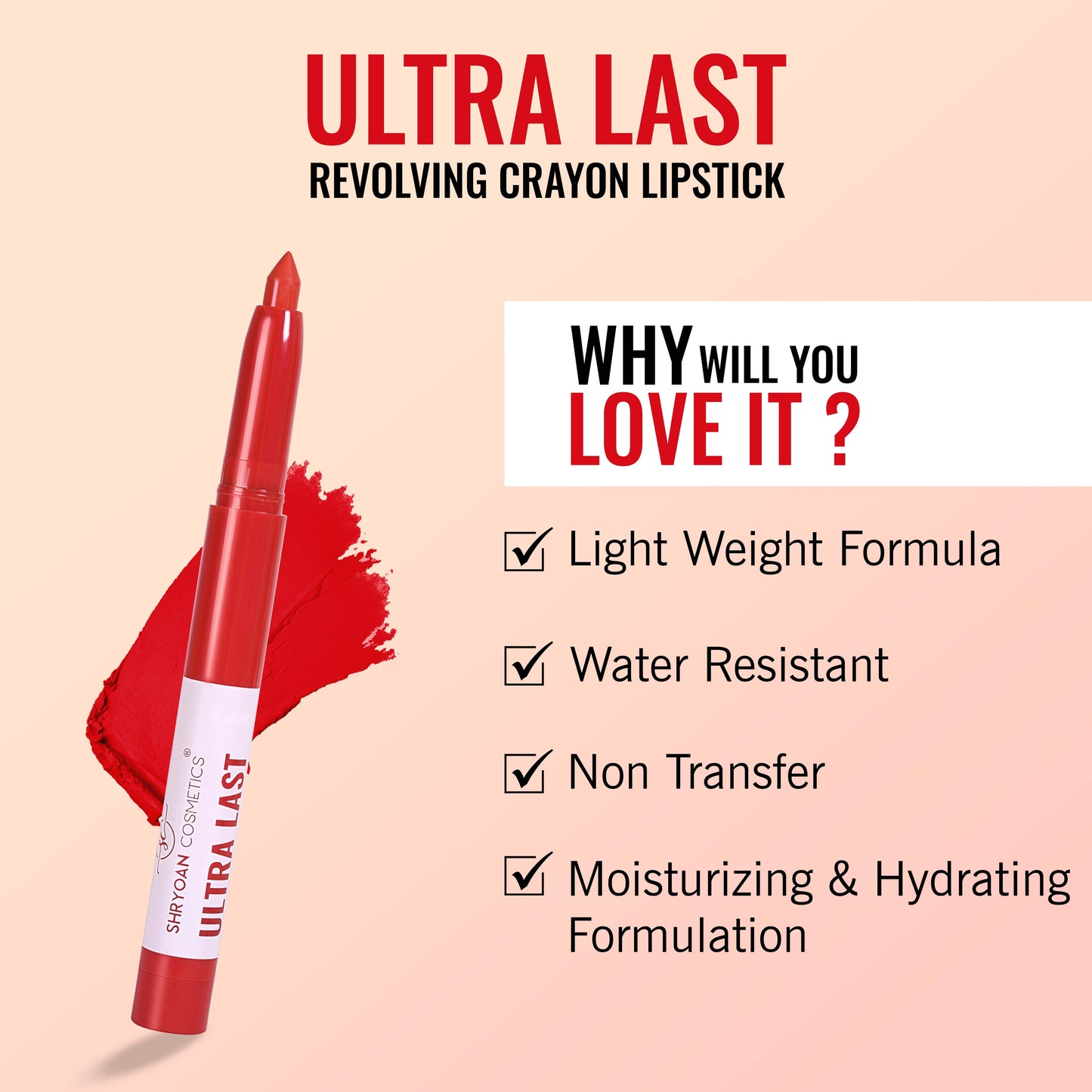 Shryoan Ultra Last Crayon Lipstick