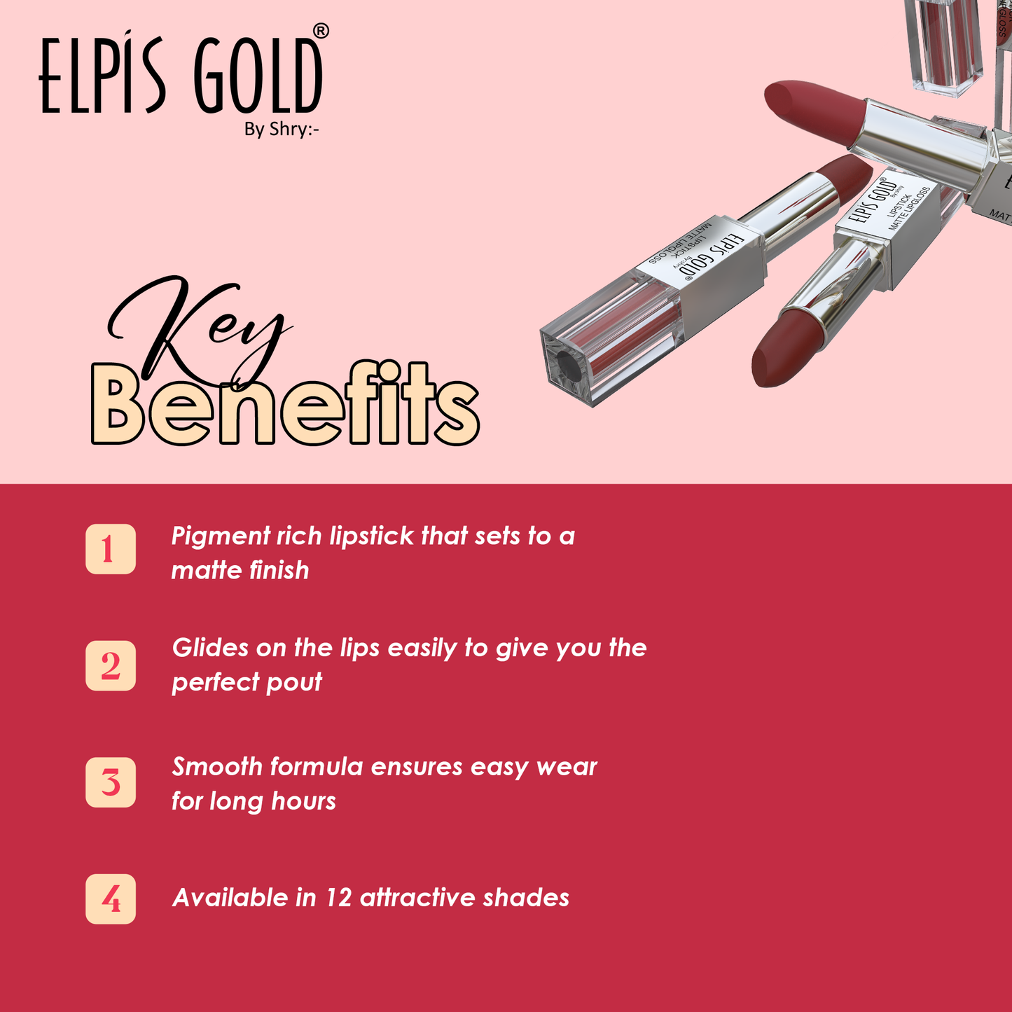 Elpis Gold Dual Liquid  Matte Lipstick