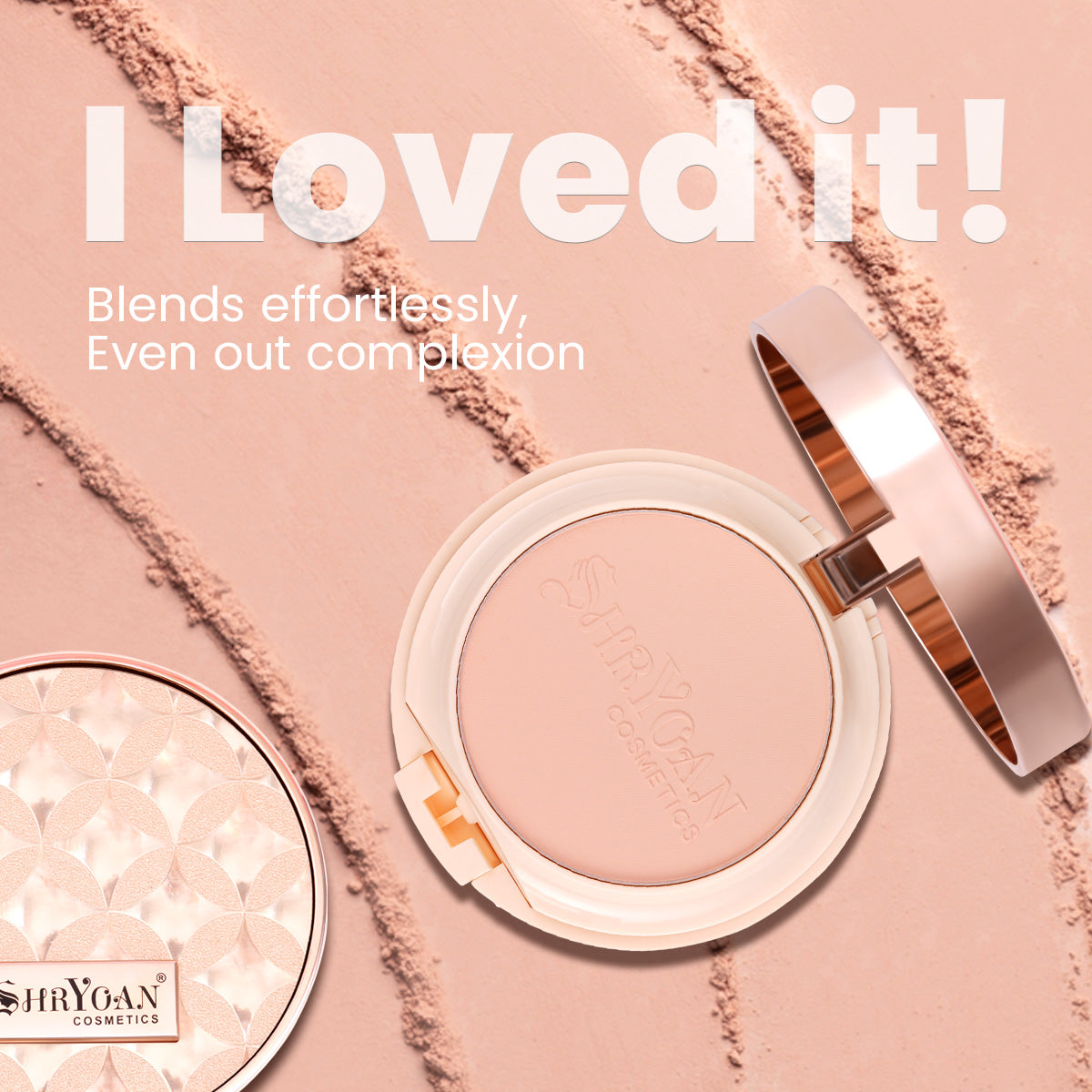 Shryoan 2 In 1 Oil Control Long Lasting Waterproof Compact Powder