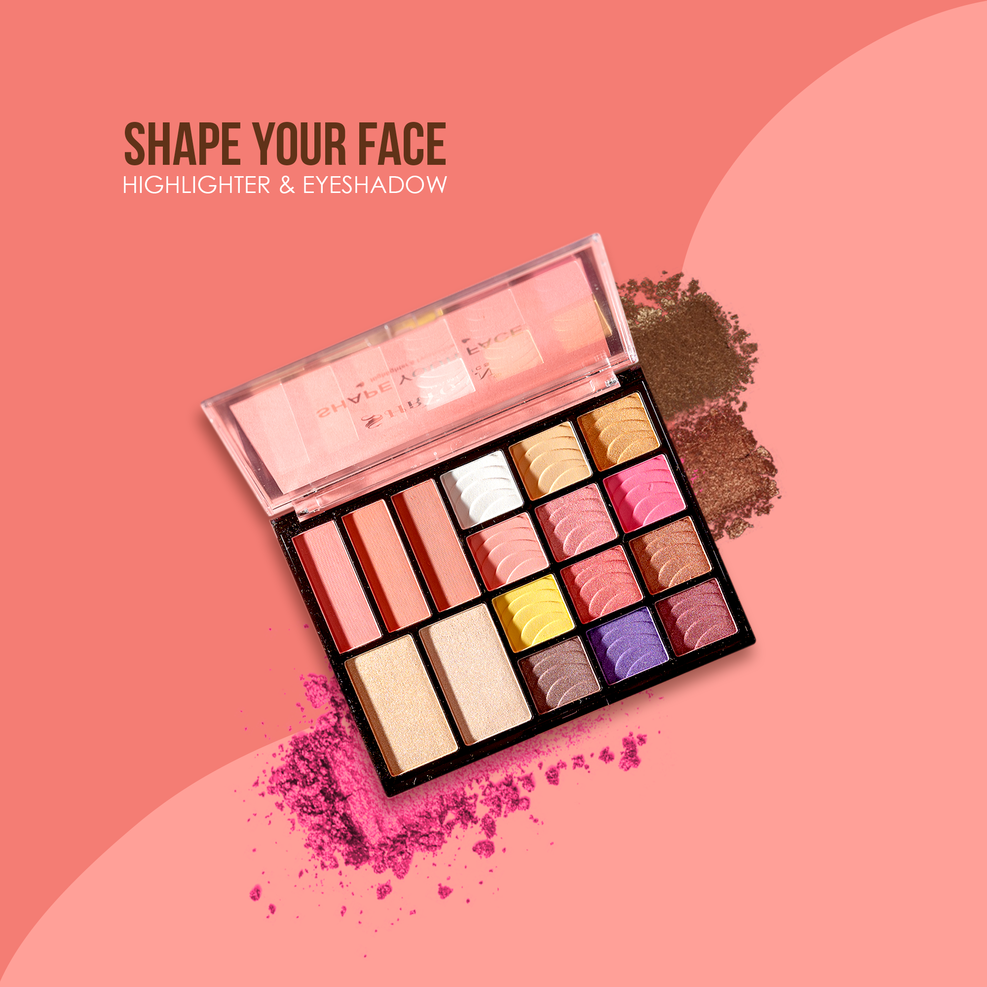 Shryoan Shape Your Face 15+2 Eyeshadow+Highlighter Palette