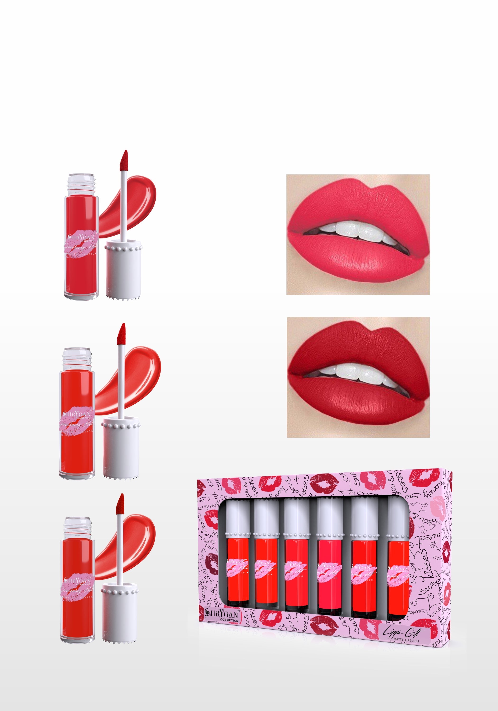 Shryoan Lippi Gift Matte Lip Gloss Pack Of 6 (A)